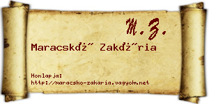 Maracskó Zakária névjegykártya
